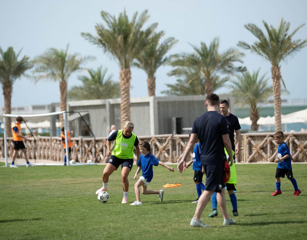 On the training ground at Jumeirah Beach Hotel