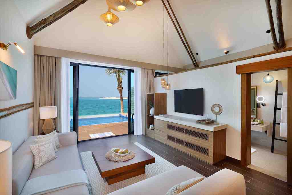 Anantara World Islands Dubai One Bedroom Beach Pool Villa - Living Room
